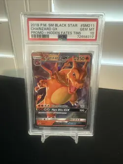 Pokemon Charizard GX Hidden Fates Tin Promo PSA 10 2019 Sun Moon Black Star - Image 1