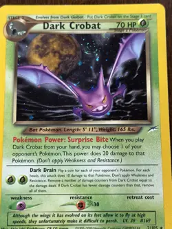 Pokemon TCG Dark Crobat 2/105 Neo Destiny Unlimited Holo LP+ w/ GREAT SWIRL 🌀💫 - Image 4