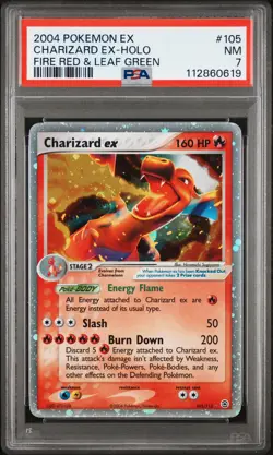2004 POKEMON EX FIRE RED & LEAF GREEN #105 CHARIZARD EX-HOLO PSA 7 - Image 1