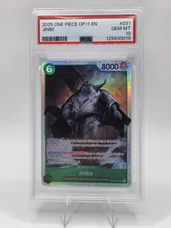Jinbe (031) OP11-031 Super Rare One Piece A Fist of Divine Speed Foil PSA 10 - Image 1