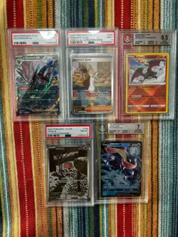 5x Graded Pokemon Lot - PSA 9 Zoroark ex, Jasmine’s Gaze, Radiant Charizard, BGS - Image 1