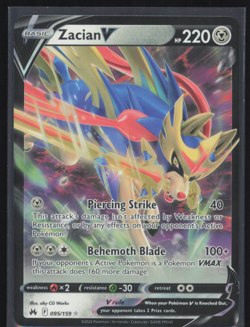 Zacian V 095/159 Pokemon Sword & Shield: Crown Zenith NM Pokemon Card - Image 1