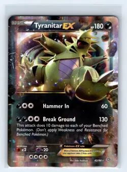 Tyranitar EX 42/98 Ancient Origins Ultra Rare Holo Pokemon Card MP Or HP - Image 1
