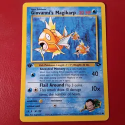 Giovanni's Magikarp 73/132 Gym Challenge Regular First Edition Pokemon Card LP - Image 1