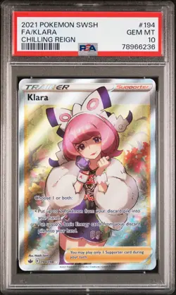 Full Art/Klara (194) 2021 Pokemon Sword & Shield Chilling Reign - PSA 10 - Image 1