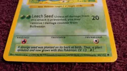 Vintage 1st Edition Bulbasaur English Base Set 1999 Shadowless Pokemon #44/102 - Image 3