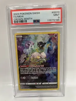 2023 POKEMON SWORD & SHIELD CROWN ZENITH #GG10 FULL ART/MEW PSA 9 - Image 1