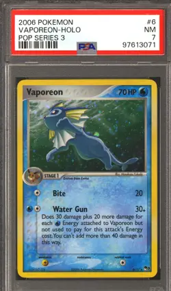 Pokemon Pop Series 3 Vaporeon 6/17 PSA 7 - Image 1