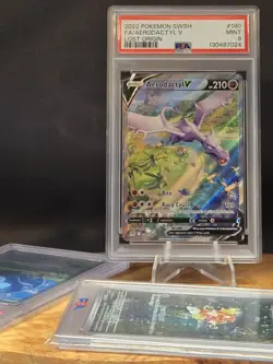 2022 Pokemon Sword Shield Lost Origin Aerodactyl V Alt Art 180/196 PSA 9 - Image 1
