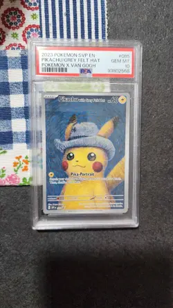 VAN GOGH PIKACHU PSA 10 GREY FELT HAT SVP 085 BLACK STAR PROMO POKEMON TCG - Image 1