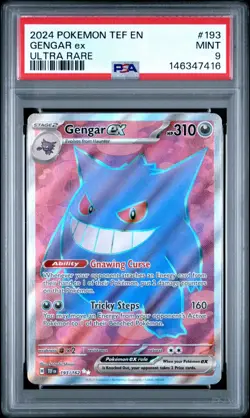 2024 POKEMON TEF EN-TEMPORAL FORCES ULTRA RARE #193 GENGAR EX PSA 9 - Image 1