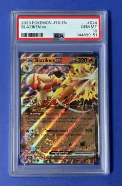 2025 Pokemon JTG EN Blaziken ex #024 PSA 10 GEM MT - Image 1