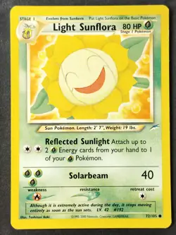 Light Sunflora 72/105 Vintage Neo Destiny Regular, Pokemon 2002 (LP) - Image 1