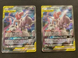 2x Mewtwo & Mew GX Tag Team Full Art SM191 Promo Black Star Pokemon TCG - Image 1