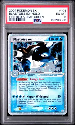 2004 POKEMON EX FIRE RED & LEAF GREEN #104 BLASTOISE EX-HOLO PSA 6 - Image 1