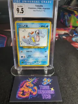 1999 Pokemon Japanese Totodile Neo Premium File 1 CGC 9.5 Gem Mint - Image 1