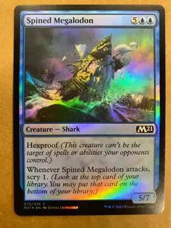 MTG 1x FOIL Spined Megalodon 72 Core Set 2021 M21 Magic the Gathering Card x1 NM - Image 1