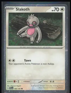 Slakoth Cosmos Holo 160/193 Pokemon SV2: Paldea Evolved NM Pokemon Card - Image 1