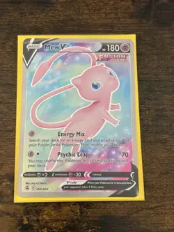 Mew V 250/264 Full Art Ultra Rare Fusion Strike Pokemon Card NM - Image 3