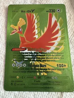 Pokemon Custom Ho-oH V Green Foil 💥Fan Art 💥Card NM - Image 1