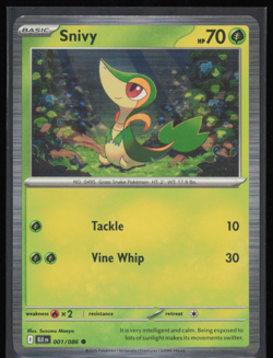 Snivy Tinsel Holo 001/086 Pokemon SV10.5: Black Bolt NM Pokemon Card - Image 1