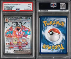 2023 POKEMON OBF EN-OBSIDIAN FLAMES ULTRA RARE #215 CHARIZARD EX PSA 9 - Image 3