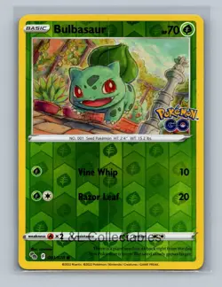 Bulbasaur #001/078 Reverse Holo Pokemon GO - Image 1