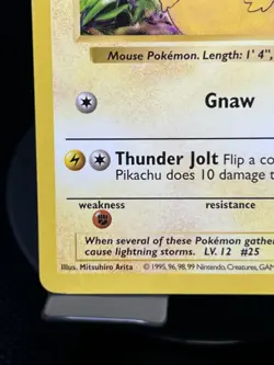 Pokemon TCG Pikachu 58/102 Base Set Shadowless Regular LP - Image 5