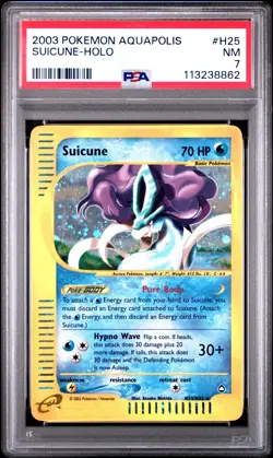 2003 POKEMON AQUAPOLIS #H25 SUICUNE HOLO PSA 7 - Image 1