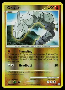 Pokemon Card - Onix Diamond and Pearl 92/130 Common Reverse Holo - Image 1