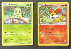 Pokemon TCG Chikorita 1/122 Fennekin 10/124 Basic English 2 Card Lot 2016 - Image 1