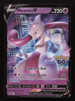 Pokemon Card Mewtwo V SWSH223 Black Star Promo Near Mint - Image 1