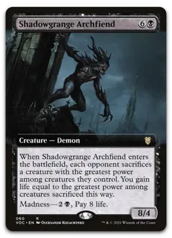 Shadowgrange Archfiend (Extended Art) #60 (NM) Crimson Vow VOC Magic MTG - Image 1
