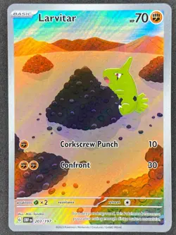 Pokemon Larvitar Illustration Rare 203/197 OBF Obsidian Flames NM - Image 1