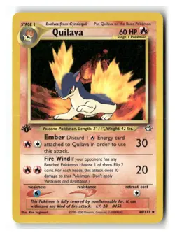 Quilava 46/111 Uncommon Neo Genesis Pokemon 1st Edition Moderately Played - Image 1