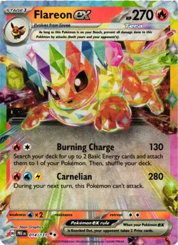 Pokemon TCG Flareon ex Double Rare SV: Prismatic Evolutions 014/131 NM - Image 1