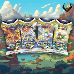 Brilliant Stars Pokemon Sleeved Booster Art Set [4 Sleeved Boosters] - Image 1