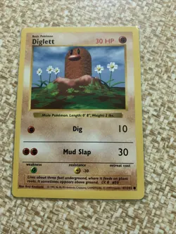 Pokemon Diglett 47/102 1999 Base Set Shadowless NEAR MINT NM - Image 1