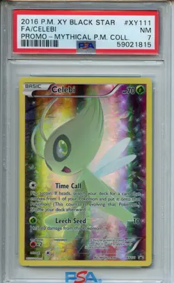 2016 Pokemon Xy Black Star Promo #XY111 Celebi Mythical Collection PSA 7 - Image 1