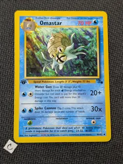 Omastar 40/62 - Fossil 1st Edition Vintage Pokemon TCG LP - Image 1