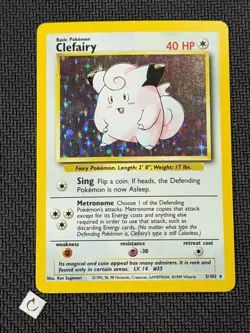 Clefairy 5/102 - Base Set Unlimited Holo Rare Pokemon TCG MP - Image 1