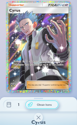 Pokemon TCG Pocket FA Cyrus English Full Art Space Time Dimension - Image 1