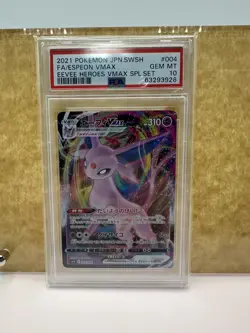 Espeon VMAX PSA 10 GEM MINT 004/004 S-P FA 2021 Japanese Pokemon Card - Image 1