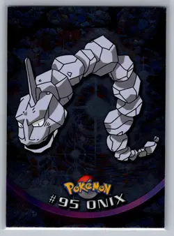 Onix #95 Topps Pokemon Card - Foil - Blue Logo - NM - Image 1