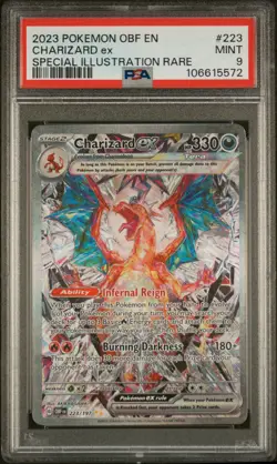 2023 POKEMON OBF EN-OBSIDIAN FLAMES SPECIAL ILLUSTRATION RARE CHARIZARD EX PSA 9 - Image 1