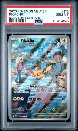 2023 POKEMON MEW EN-151 ILLUSTRATION RARE #173 PIKACHU PSA 10 - Image 1