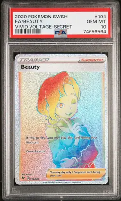 2020 POKEMON SWORD & SHIELD VIVID VOLTAGE SECRET #194 FULL ART/BEAUTY PSA 10 - Image 1