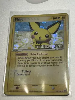 Pokemon TCG Pichu EX Emerald 59/106 Reverse Holo Common HP - Image 3
