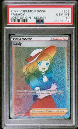2022 Pokemon SWSH FA/Lady Trainer Lost Origin-Secret #208 PSA 10 GEM MINT - Image 1
