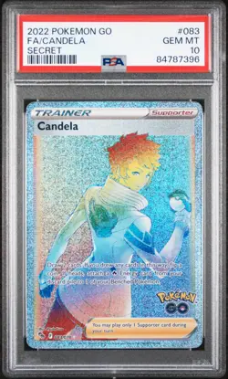 2022 POKEMON GO FULL ART/CANDELA SECRET RAINBOW #083 PSA 10 GEM MINT - Image 1